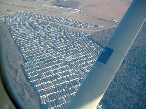 Staging area in Hope, Arkansas from the air