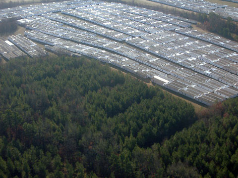 Staging area in Hope, Arkansas from the air